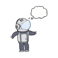 cartoon astronaut with thought bubble N96