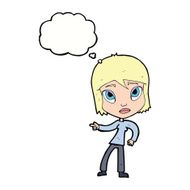 cartoon pointing woman with thought bubble N24