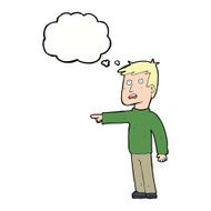 cartoon pointing man with thought bubble N70