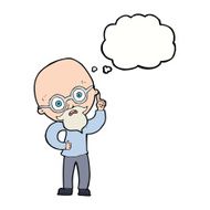 cartoon old man with thought bubble N17