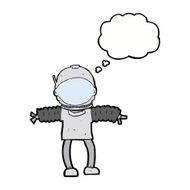 cartoon astronaut with thought bubble N97