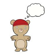 cartoon teddy bear with thought bubble N34