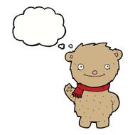 cartoon teddy bear with thought bubble N35
