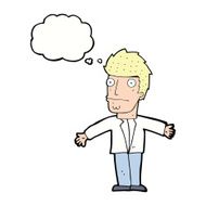 cartoon confused man with thought bubble N33