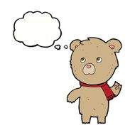 cartoon teddy bear with thought bubble N36