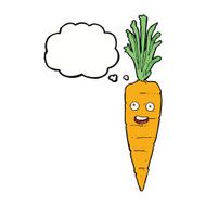 cartoon carrot with thought bubble