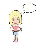Cartoon Annoyed Woman With Thought Bubble N153