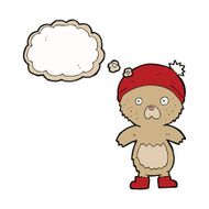 cartoon cute teddy bear with thought bubble N17