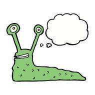 cartoon slug with thought bubble N12