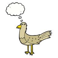 cartoon bird with thought bubble N238