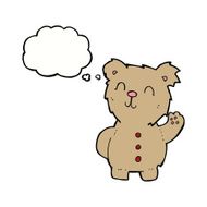 cartoon teddy bear with thought bubble N37