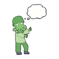 cartoon monster man with thought bubble N9