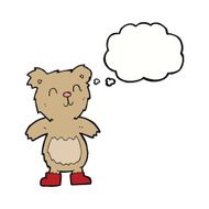 cartoon teddy bear with thought bubble N38