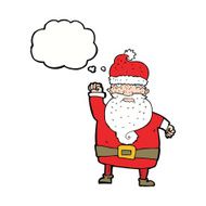 cartoon angry santa claus with thought bubble N15