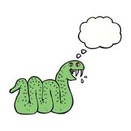 cartoon snake with thought bubble N51