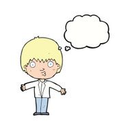 cartoon amazed boy with thought bubble N18