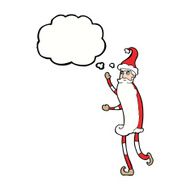 cartoon skinny santa with thought bubble N9