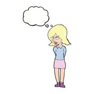 Cartoon Annoyed Woman With Thought Bubble N154