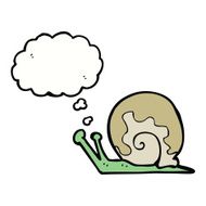 cartoon snail with thought bubble N28