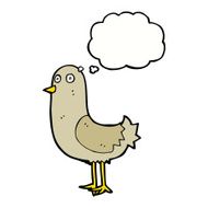 cartoon bird with thought bubble N240