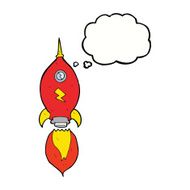 cartoon spaceship with thought bubble N24