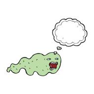 cartoon ghost with thought bubble N18