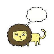 cartoon lion with thought bubble N15