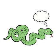cartoon snake with thought bubble N52
