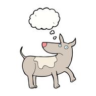 funny cartoon dog with thought bubble N18