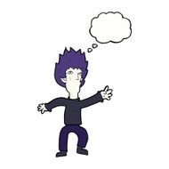 cartoon vampire with thought bubble N103
