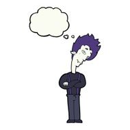 cartoon vampire with thought bubble N105