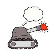 cartoon tank with thought bubble