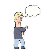 cartoon angry man with thought bubble N76