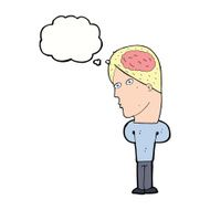 cartoon man with big brain thought bubble N9