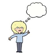 cartoon woman asking question with thought bubble N25