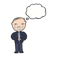 cartoon old man with mustache thought bubble N26