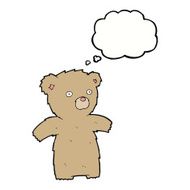 cartoon teddy bear with thought bubble N42
