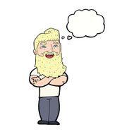 cartoon proud man with thought bubble N26