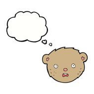 cartoon teddy bear face with thought bubble N10