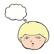 cartoon annoyed man with thought bubble N67