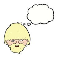 cartoon bearded man with thought bubble N39
