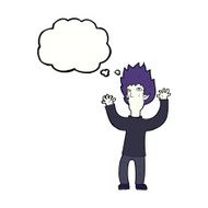 cartoon vampire with thought bubble N106