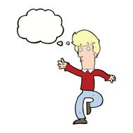cartoon rushing man with thought bubble N9