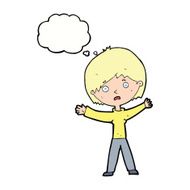 cartoon worried woman with thought bubble N68