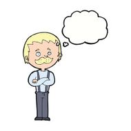 cartoon man with mustache thought bubble N72