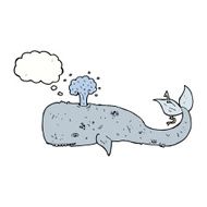 cartoon whale with thought bubble N32
