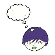 cartoon vampire face with thought bubble N29