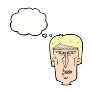 cartoon angry face with thought bubble N24