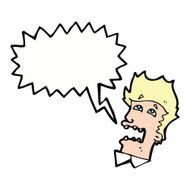 cartoon frightened man with thought bubble N74