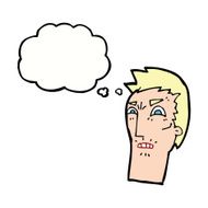 cartoon angry face with thought bubble N25